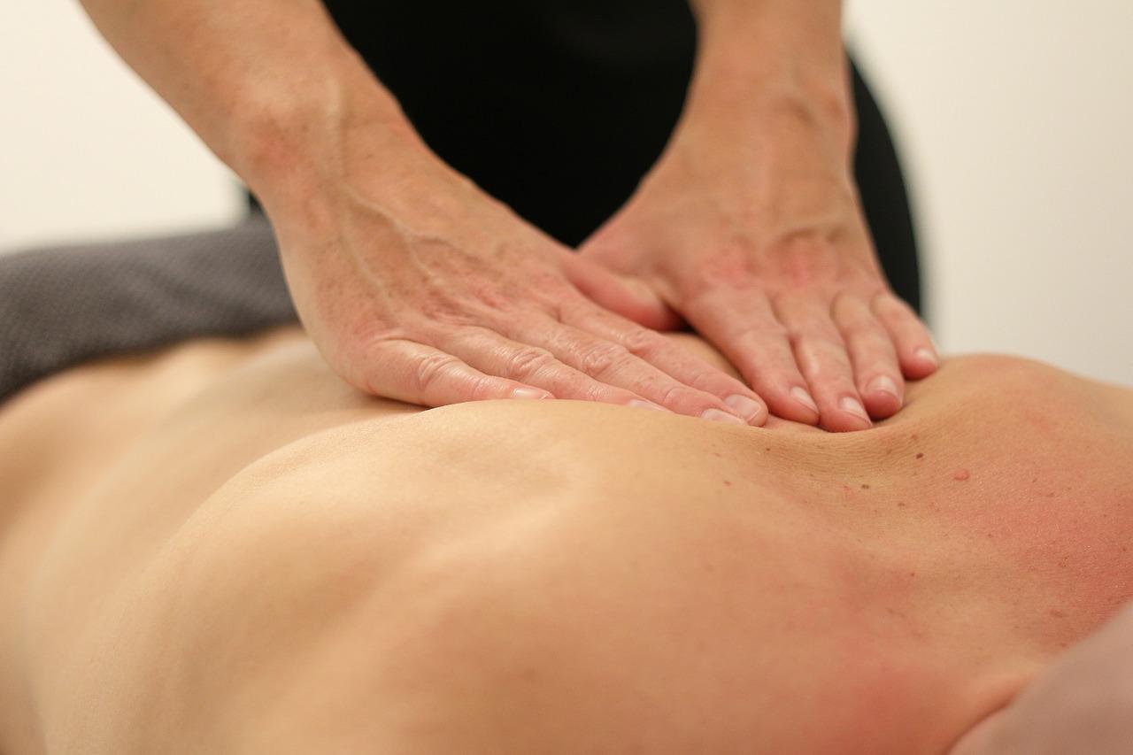 A patient getting chiropractic treatment for backache